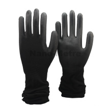 NMSAFETY hellschwarzer, mit Nylon überzogener, schwarzer PU-Handschuh mit extra langer Stulpe